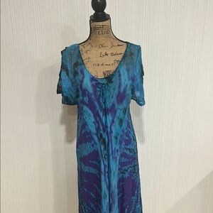 Advance Apparels Blue and Purple Asymmetrical Dress